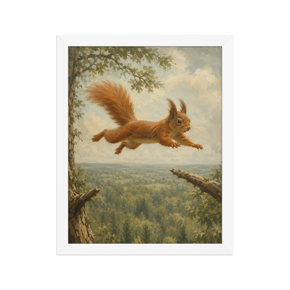 Squirrel Forest Freedom Framed Poster