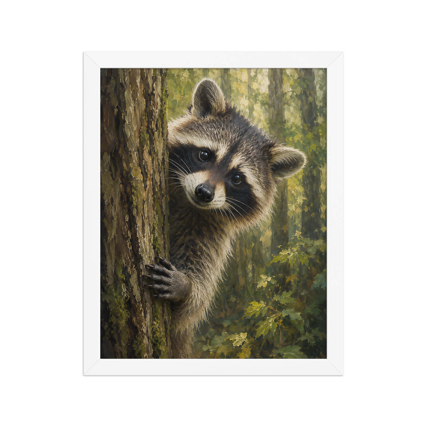 Raccoon Curiosity Framed Poster