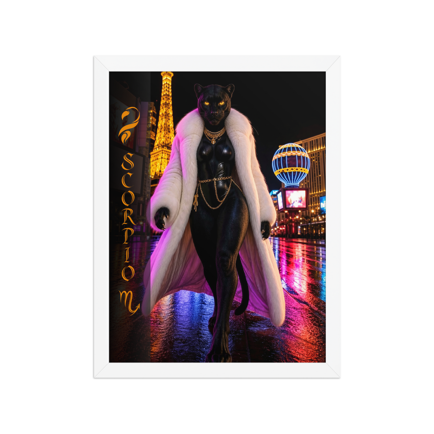 Scorpio Woman Black Panther Framed Poster