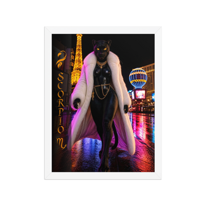 Scorpio Woman Black Panther Framed Poster