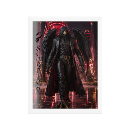Scorpio man black eagle framed poster