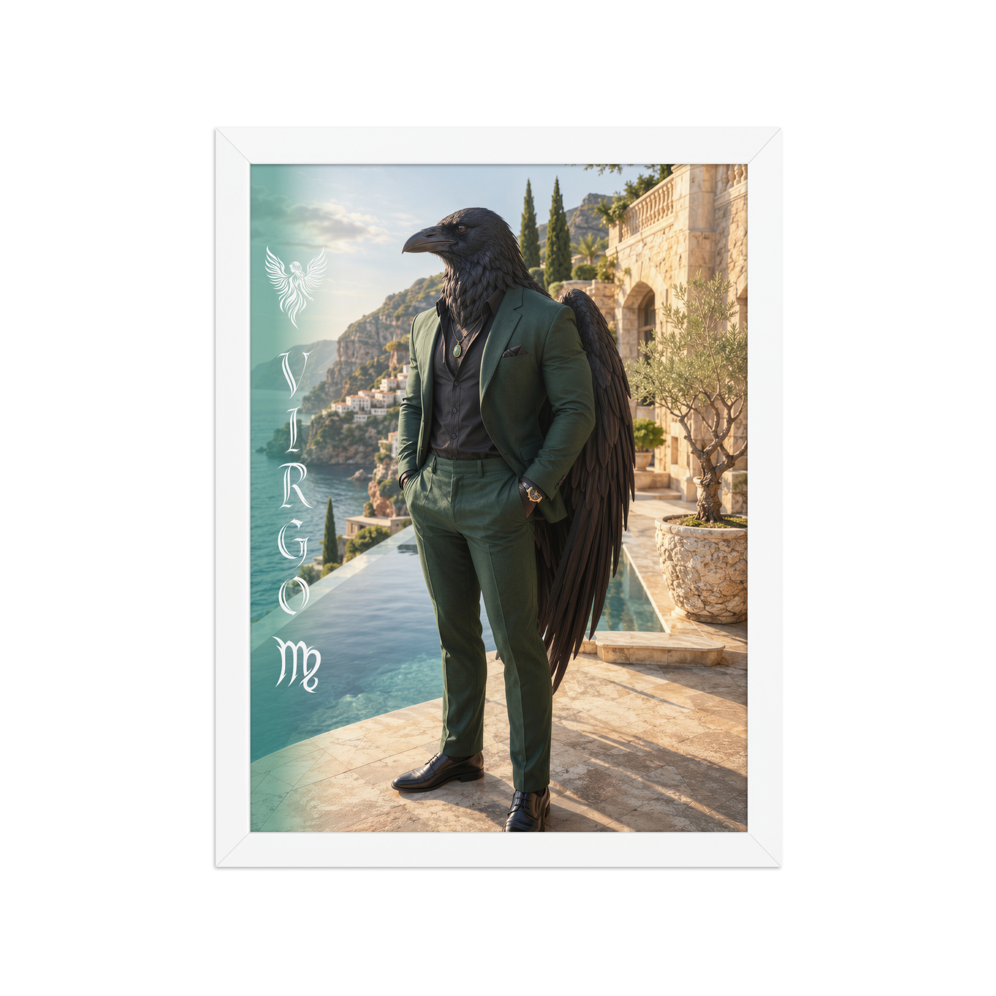 Virgo man raven king framed poster
