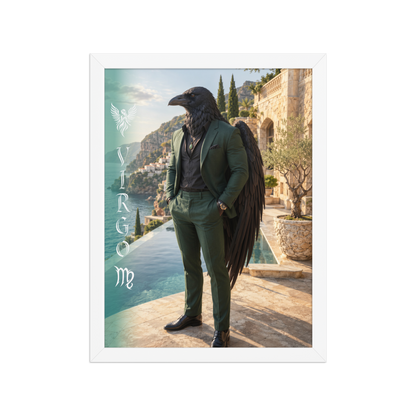 Virgo man raven king framed poster