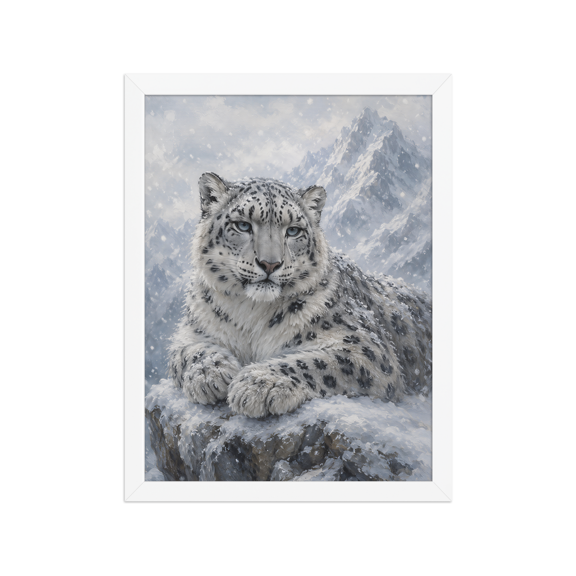 Snow Leopard Calm Framed Poster