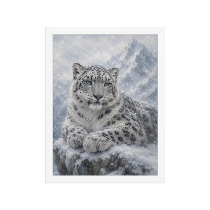 Snow Leopard Calm Framed Poster