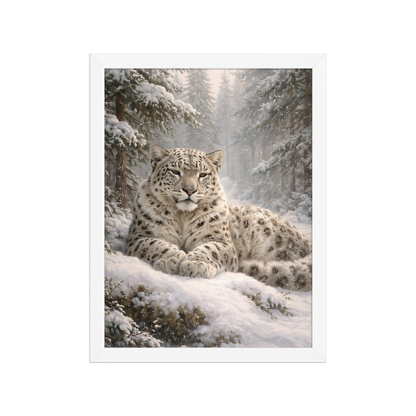 Snow Leopard Winter Calm Framed Poster