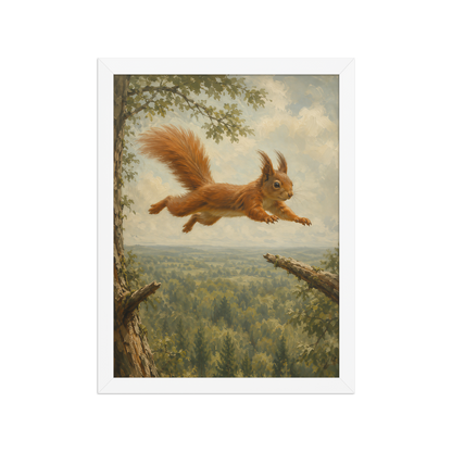 Squirrel Forest Freedom Framed Poster