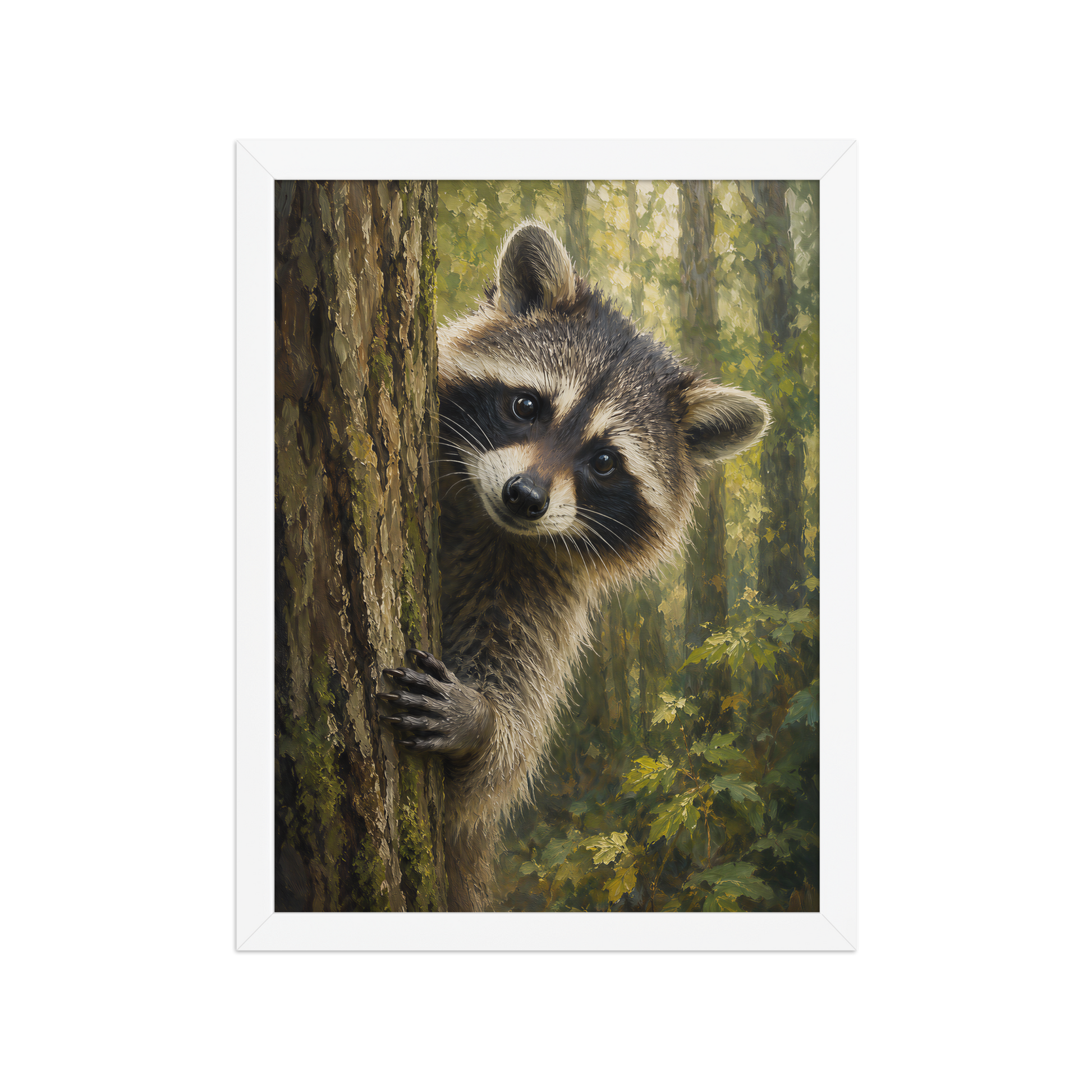 Raccoon Curiosity Framed Poster
