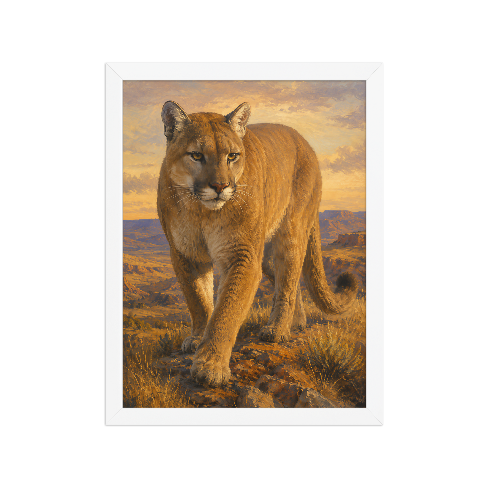 Mountain Lion Desert Pride Framed Poster