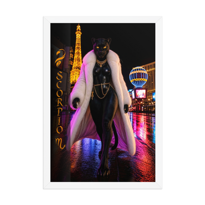 Scorpio Woman Black Panther Framed Poster