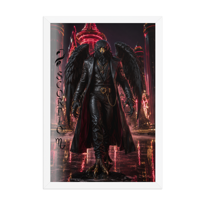 Scorpio man black eagle framed poster