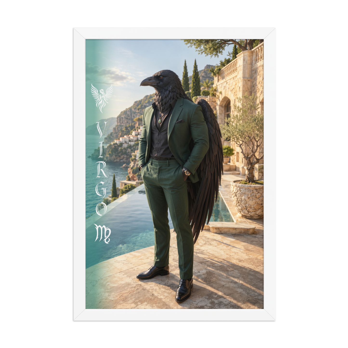 Virgo man raven king framed poster
