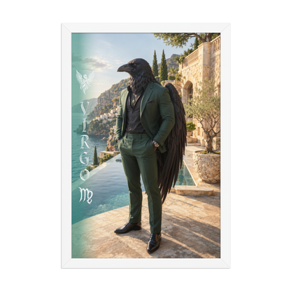 Virgo man raven king framed poster