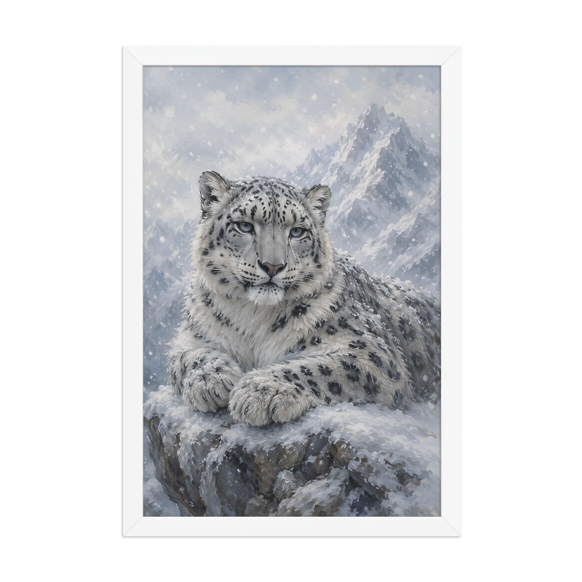 Snow Leopard Calm Framed Poster