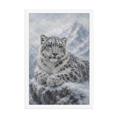 Snow Leopard Calm Framed Poster
