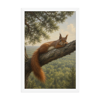 Squirrel Canopy Calm Framed Poster