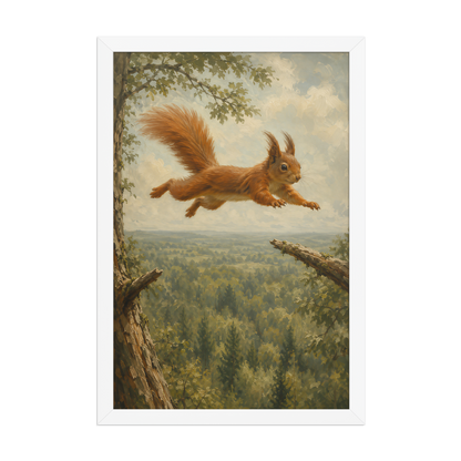 Squirrel Forest Freedom Framed Poster