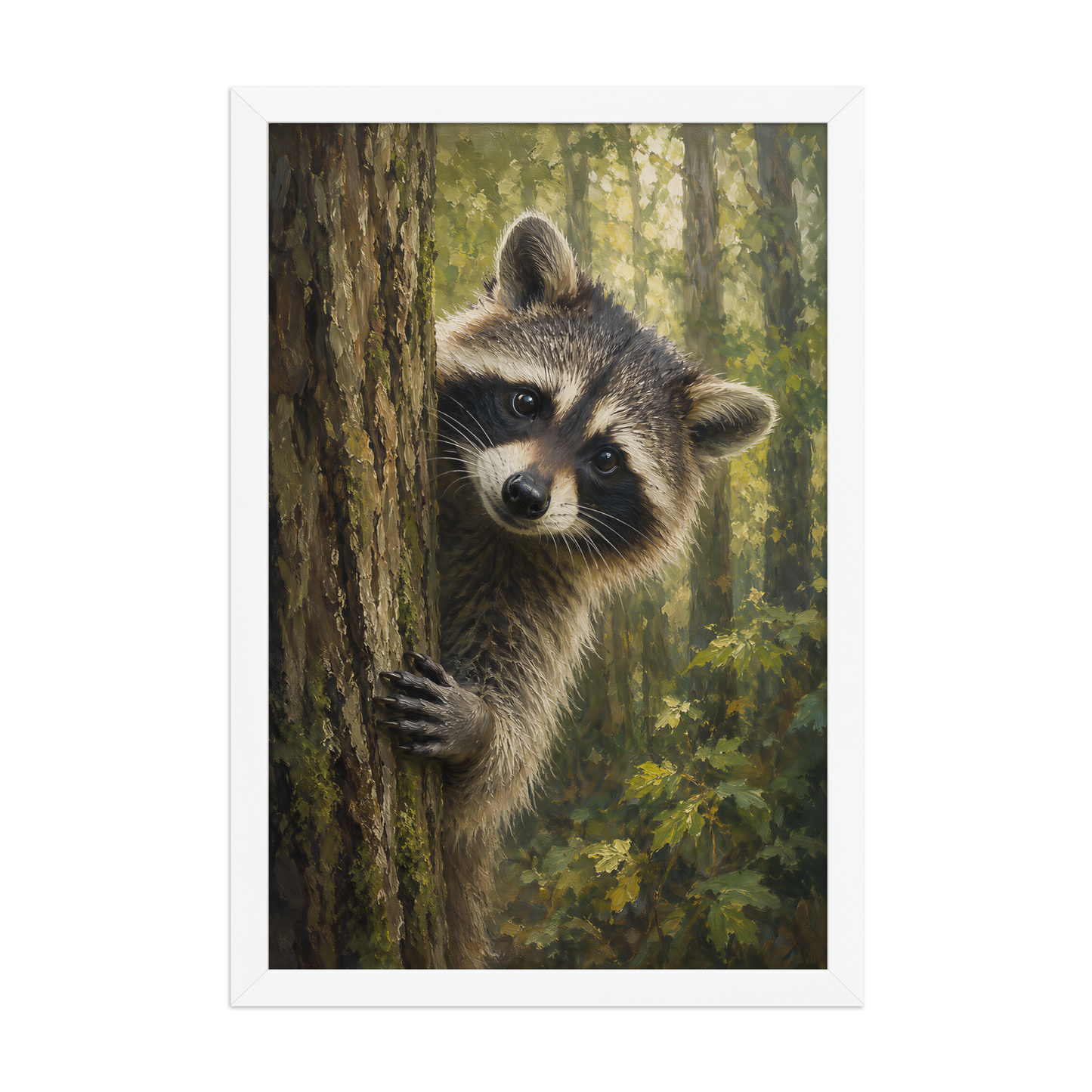 Raccoon Curiosity Framed Poster