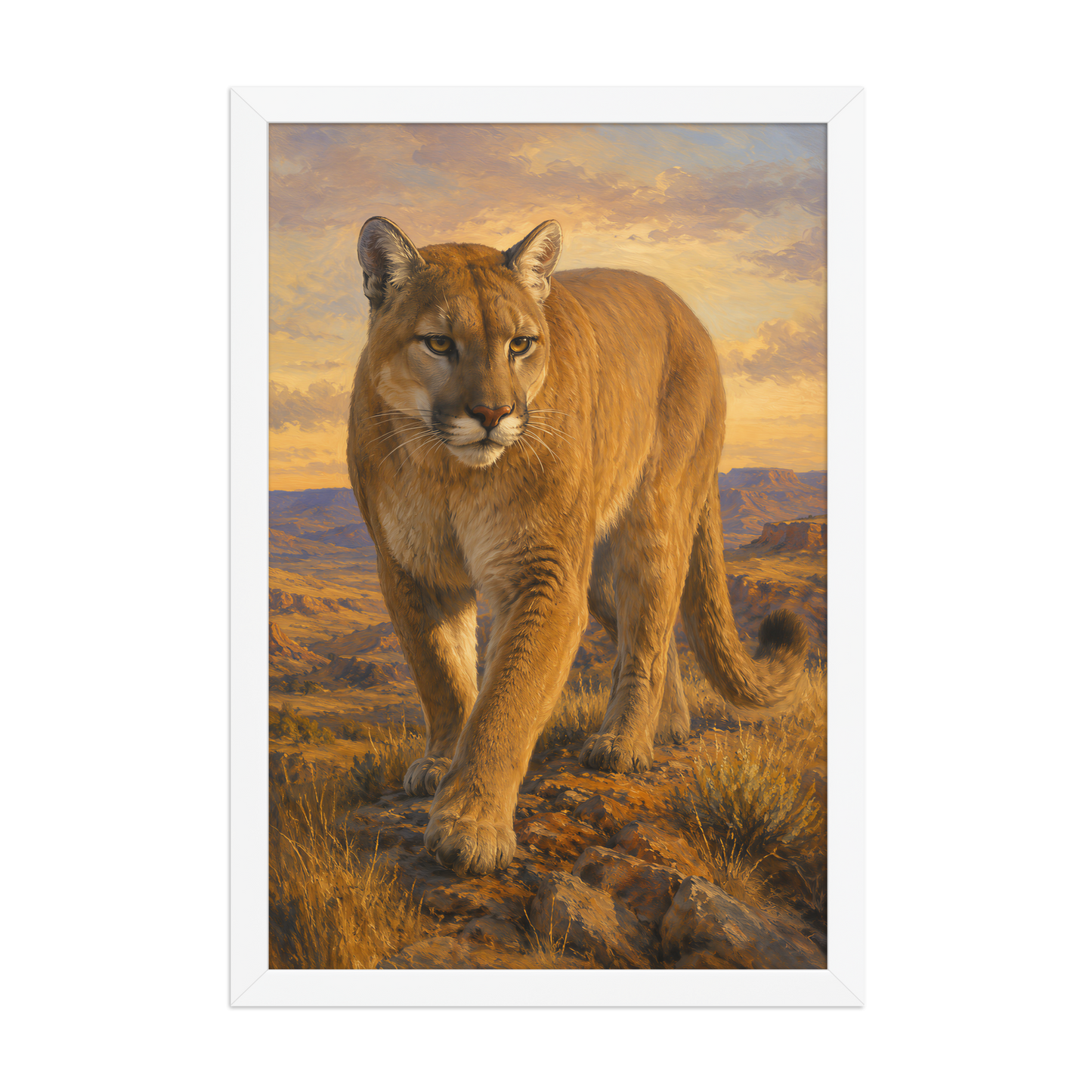 Mountain Lion Desert Pride Framed Poster