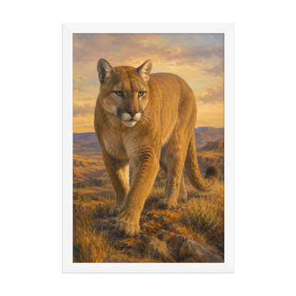 Mountain Lion Desert Pride Framed Poster