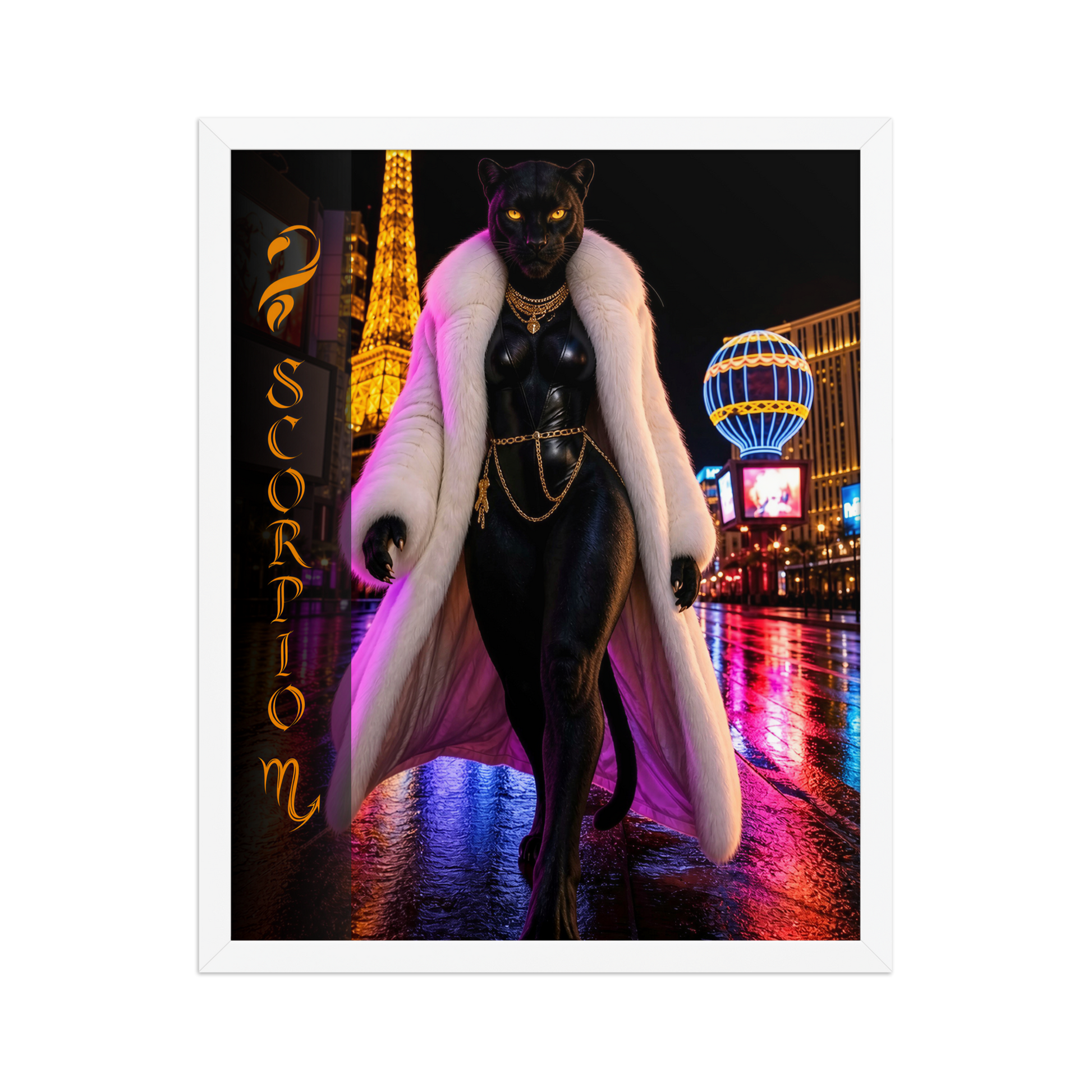 Scorpio Woman Black Panther Framed Poster
