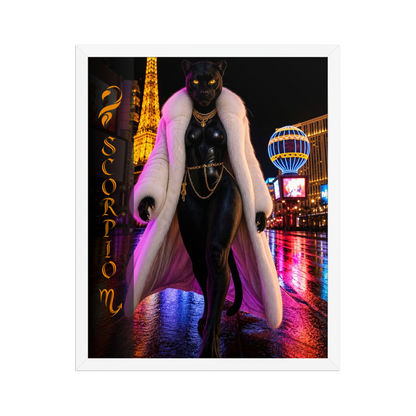 Scorpio Woman Black Panther Framed Poster