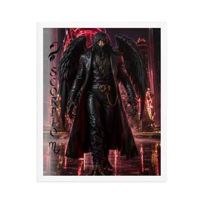 Scorpio man black eagle framed poster