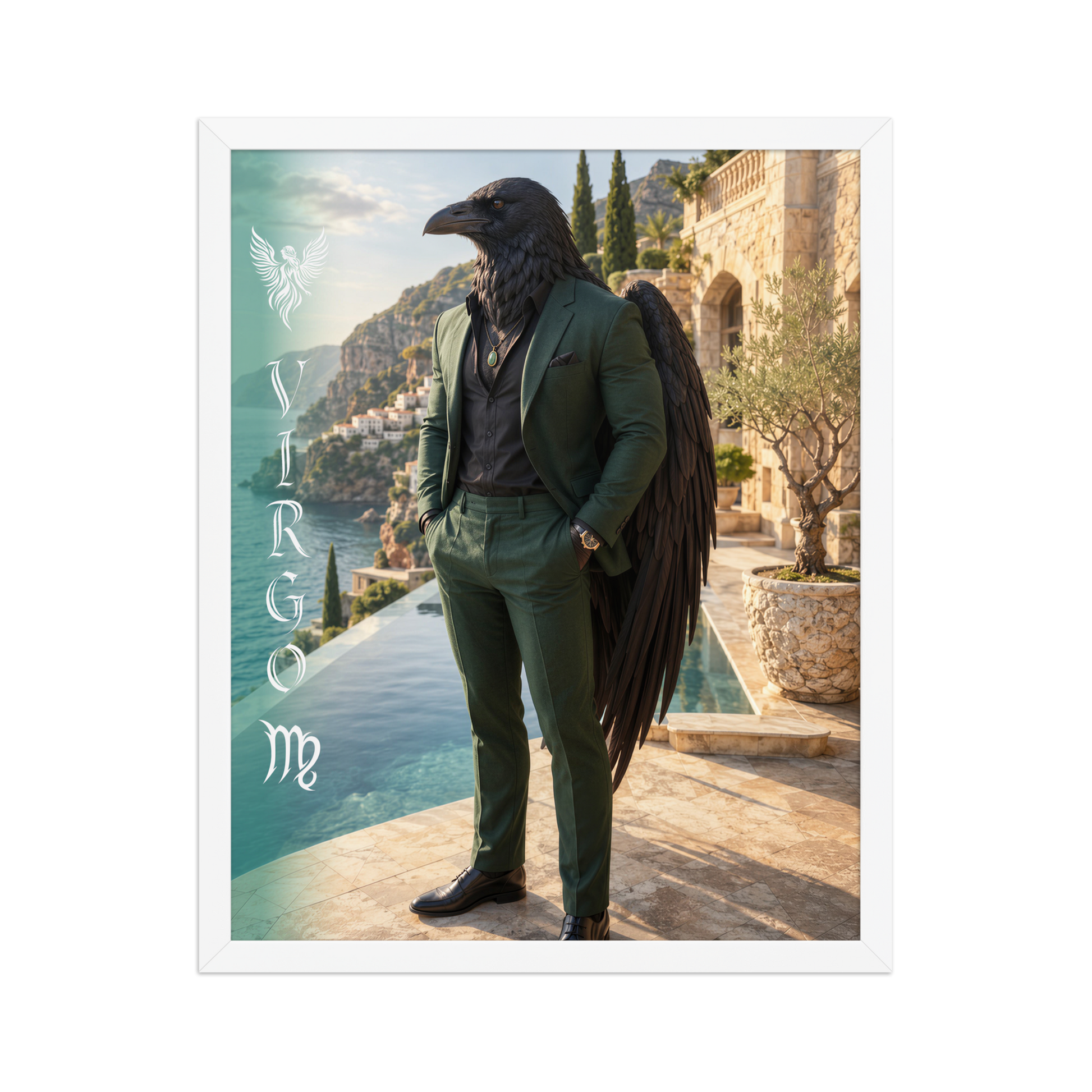 Virgo man raven king framed poster