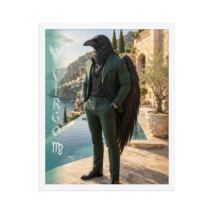Virgo man raven king framed poster