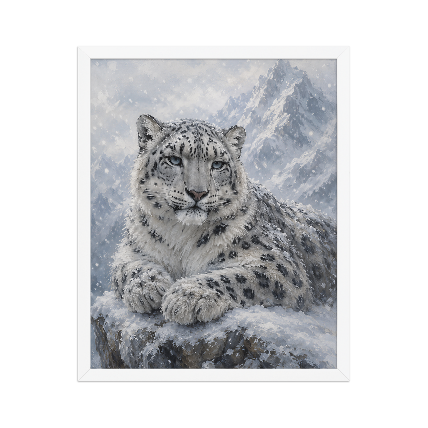 Snow Leopard Calm Framed Poster