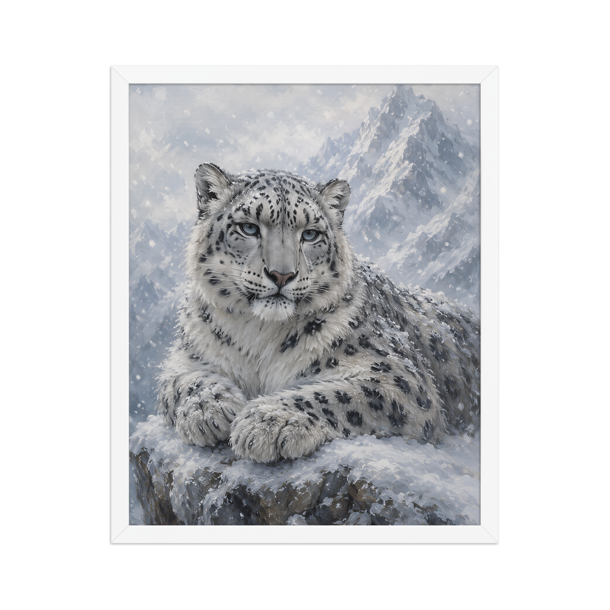 Snow Leopard Calm Framed Poster