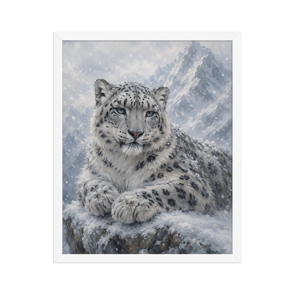 Snow Leopard Calm Framed Poster