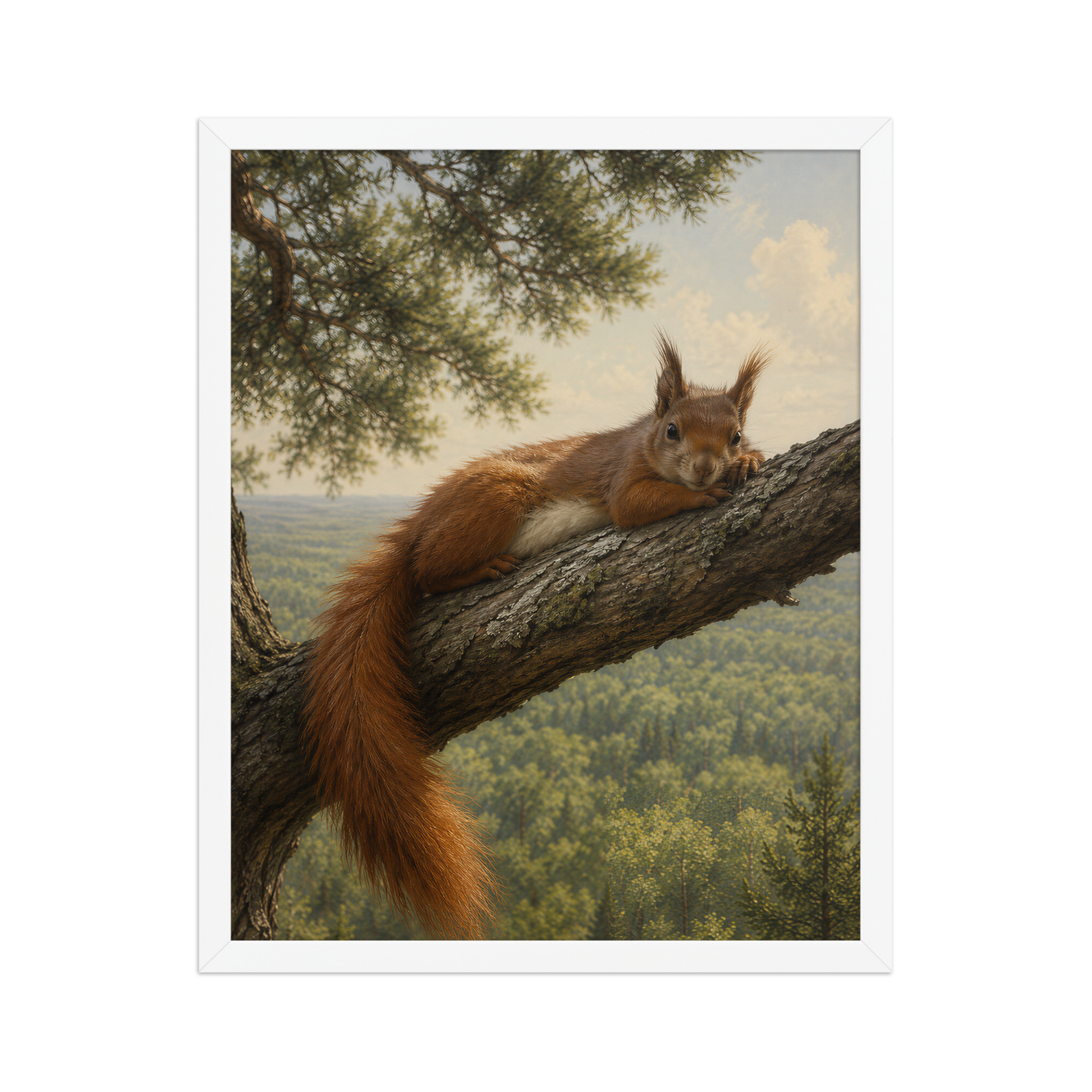 Squirrel Canopy Calm Framed Poster