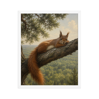 Squirrel Canopy Calm Framed Poster