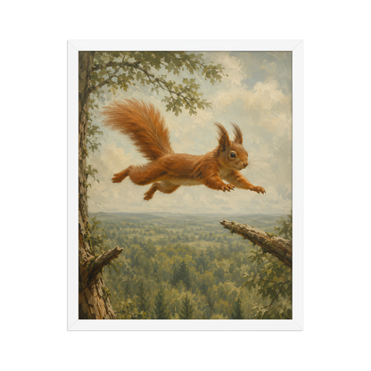 Squirrel Forest Freedom Framed Poster