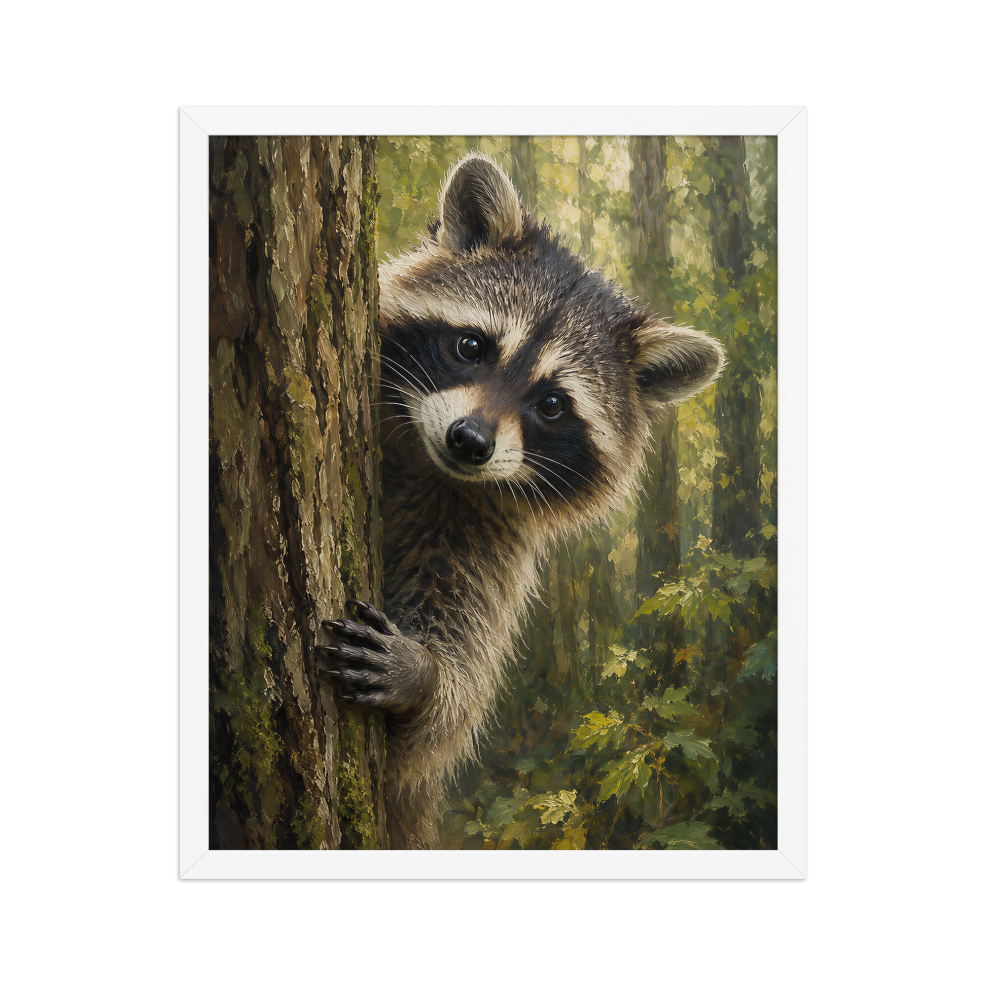 Raccoon Curiosity Framed Poster