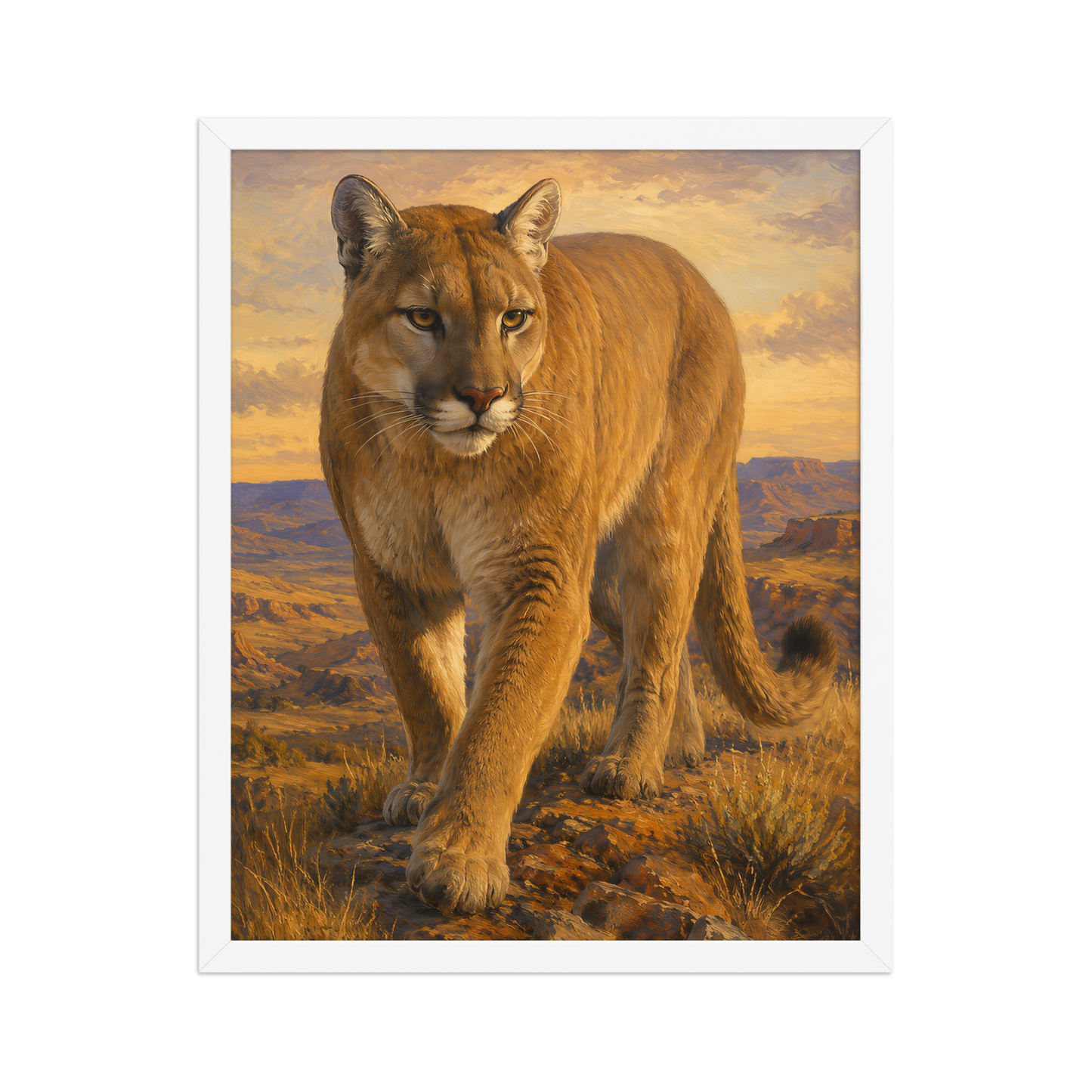Mountain Lion Desert Pride Framed Poster