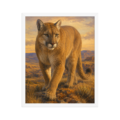 Mountain Lion Desert Pride Framed Poster