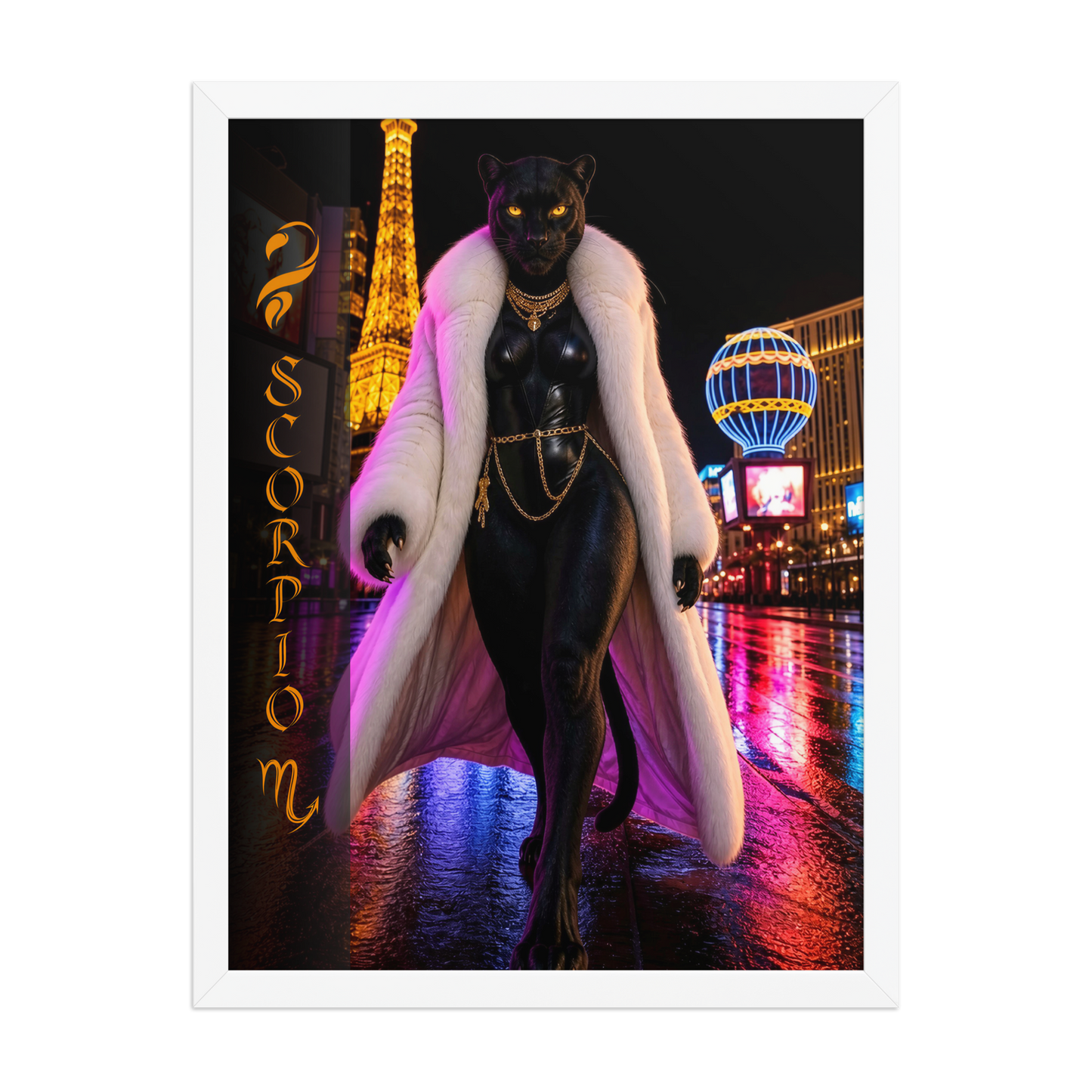 Scorpio Woman Black Panther Framed Poster