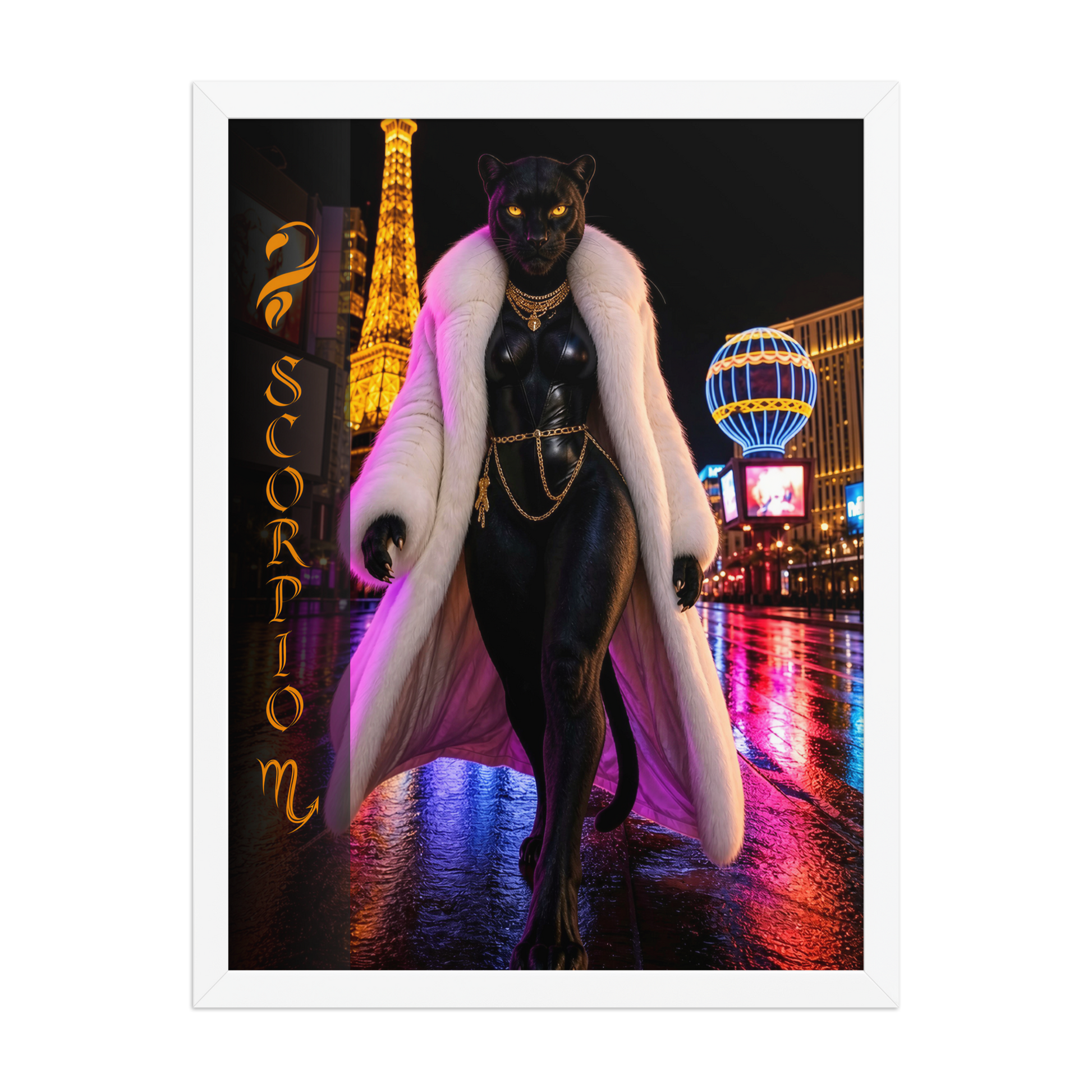 Scorpio Woman Black Panther Framed Poster
