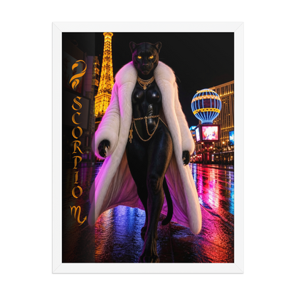 Scorpio Woman Black Panther Framed Poster