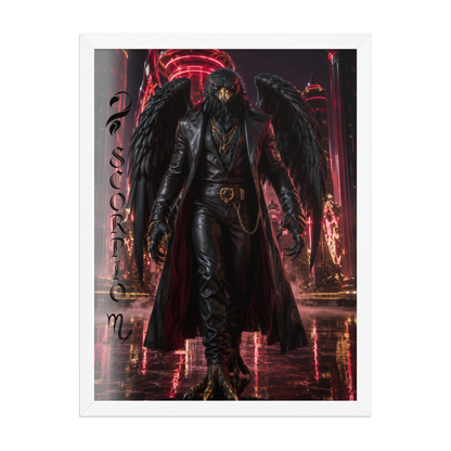Scorpio man black eagle framed poster