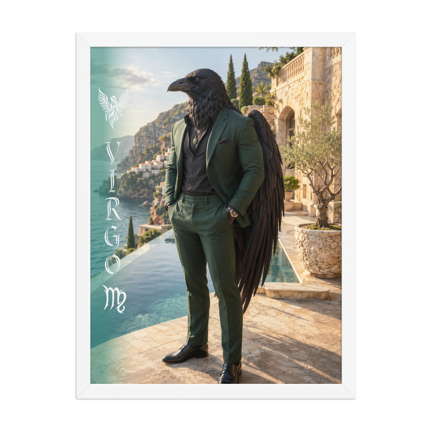 Virgo man raven king framed poster
