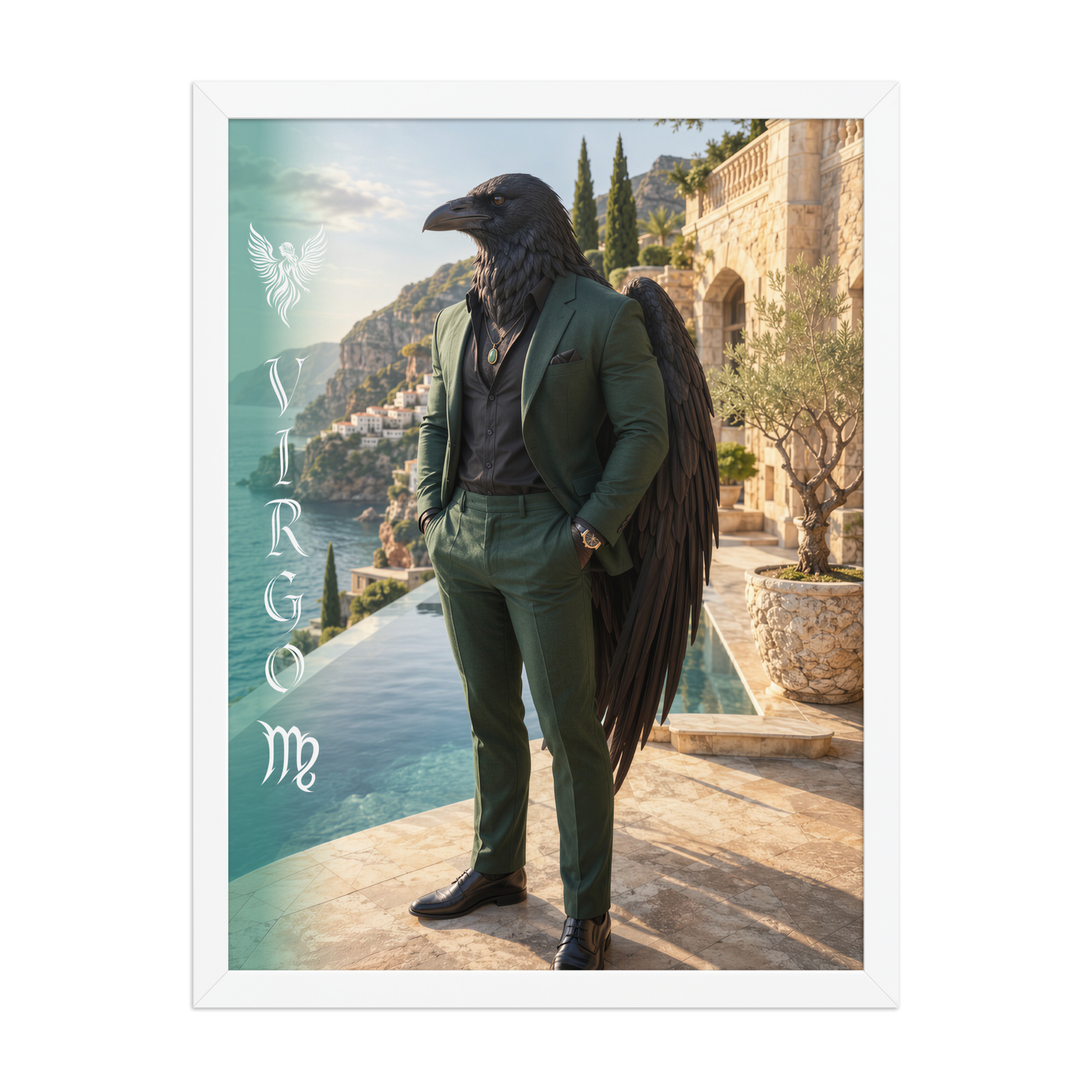Virgo man raven king framed poster
