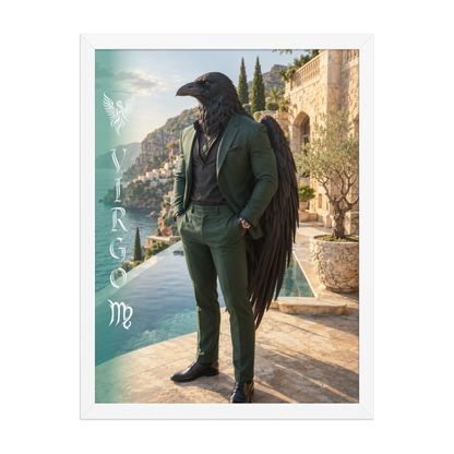 Virgo man raven king framed poster