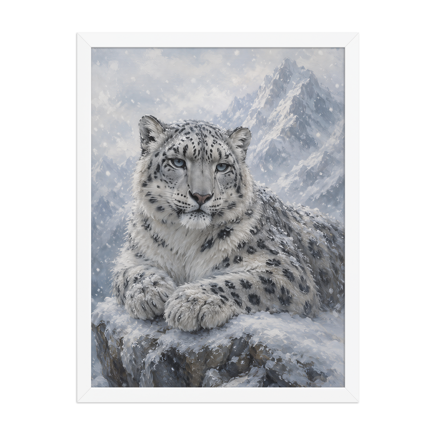 Snow Leopard Calm Framed Poster