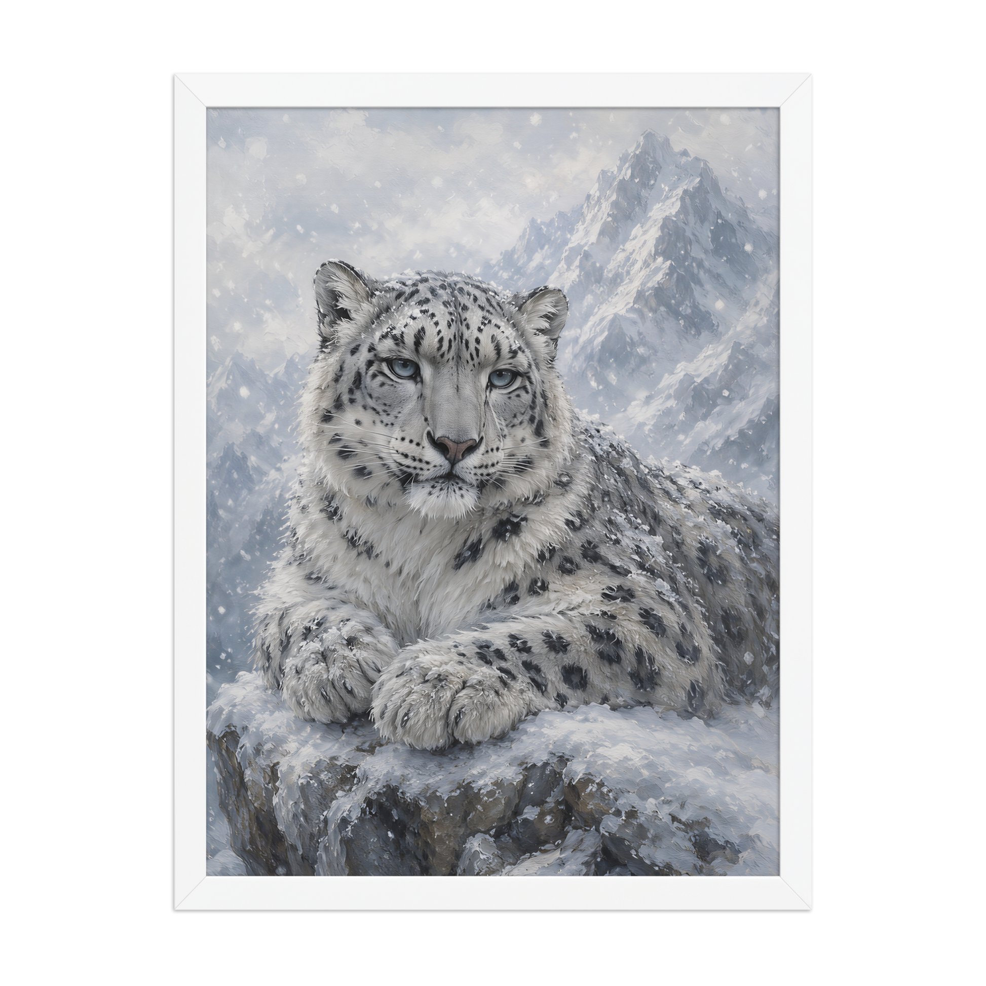 Snow Leopard Calm Framed Poster