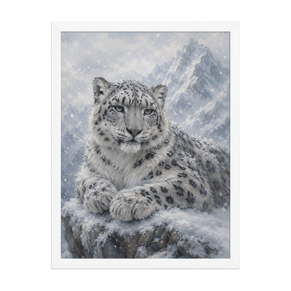 Snow Leopard Calm Framed Poster