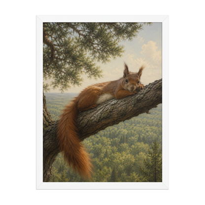 Squirrel Canopy Calm Framed Poster