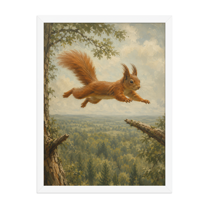 Squirrel Forest Freedom Framed Poster